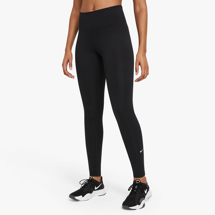 Womens Nike Dri-Fit One Black Mid-Rise Leggings - Totalsports