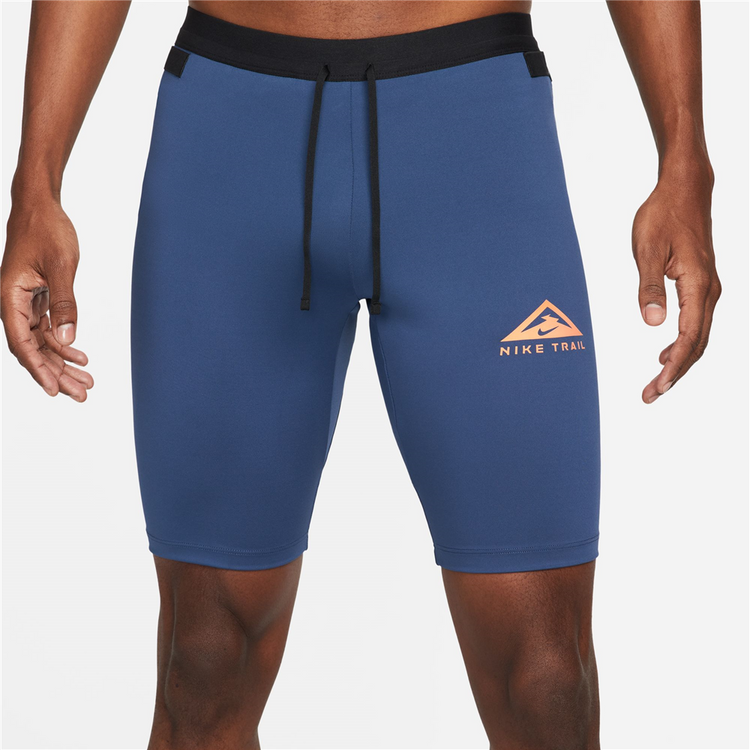 Mens Nike DriFit Trail Half Navy Tights Totalsports