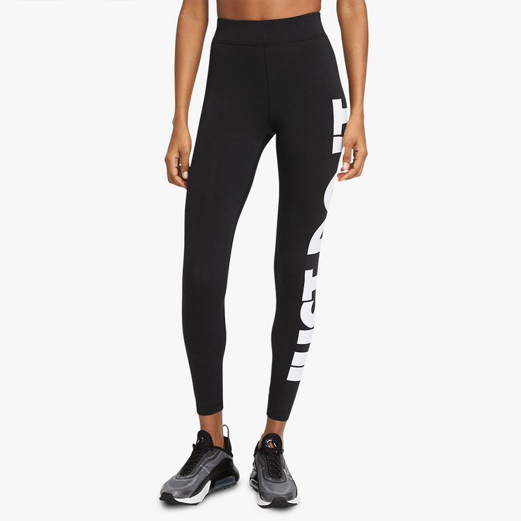 Womens Nike Sportswear Essential Graphic JDI Black Leggings Totalsports
