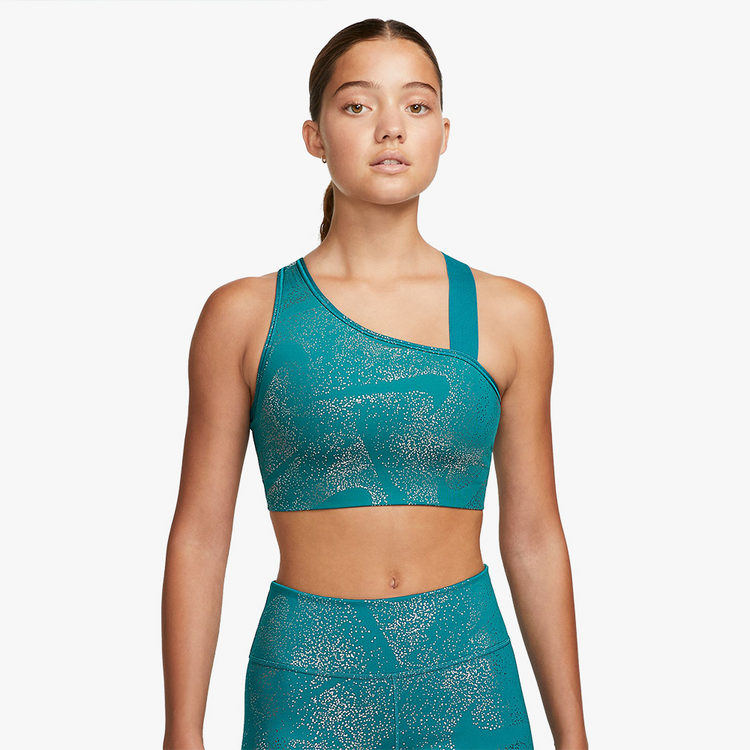 Womens Nike DriFit Swoosh AOP Teal Bra Totalsports