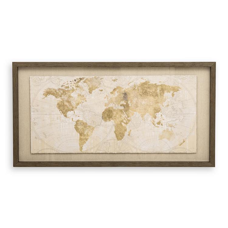 framed world map 50x100cm