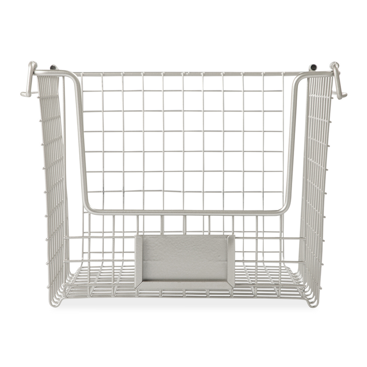 simply stored stackable basket s/steel med