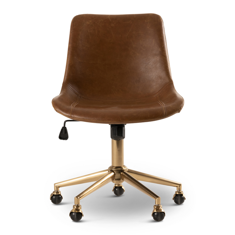 portman office chair brass leg tan