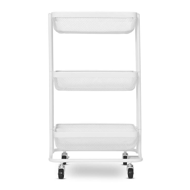 simply stored trolley iron mesh on wheels