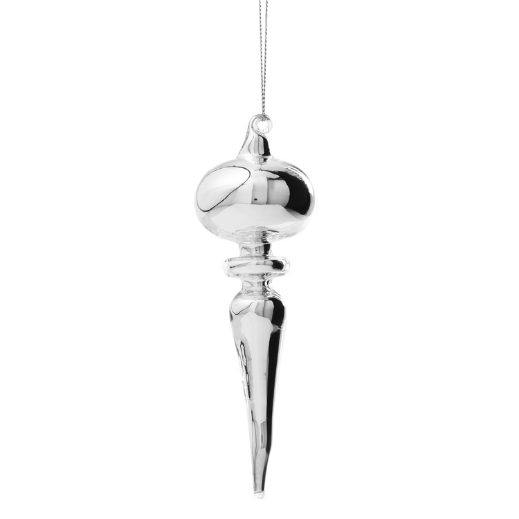 glass ornament silver 14cm
