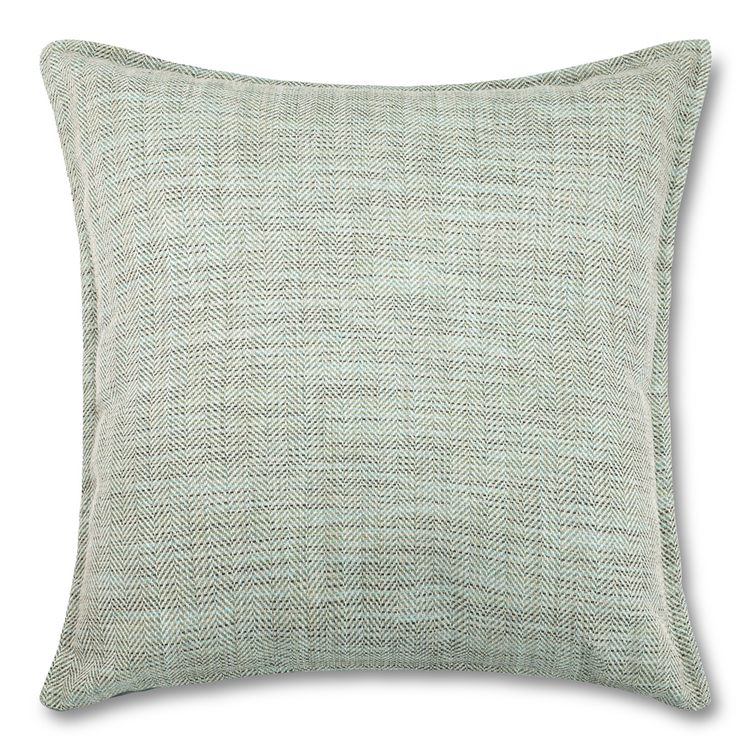 scatter cushion green herringbone 55x55