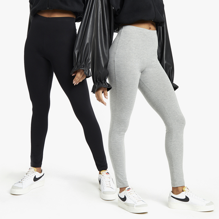2 Pack Black & Grey Leggings