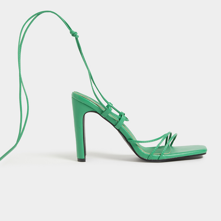 Green Strappy Heeled Sandal