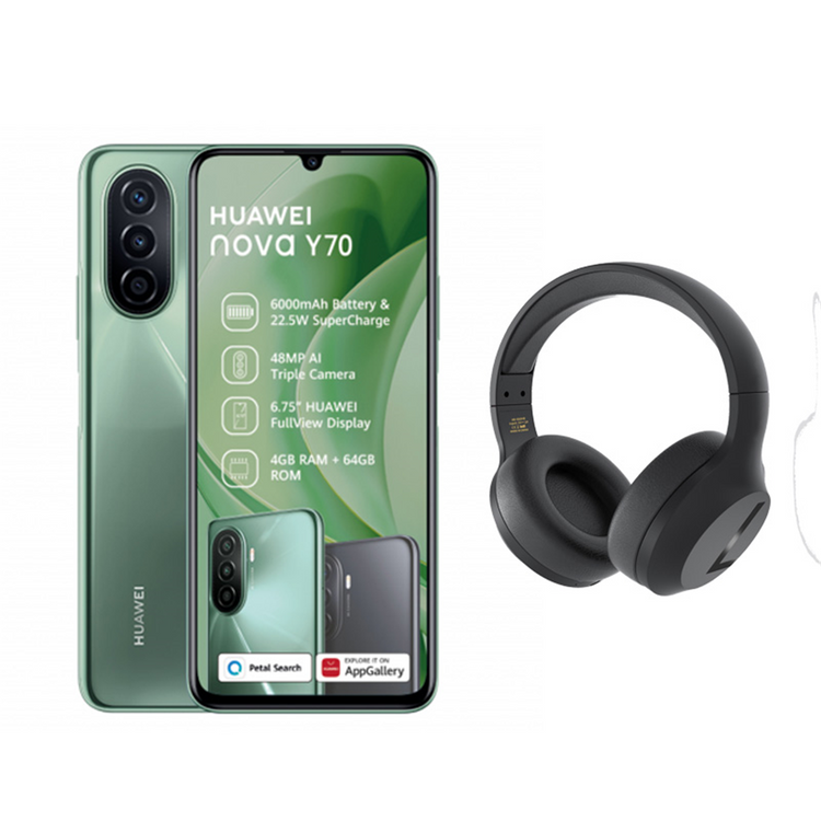 Huawei Nova Y70 64GB Dual Sim with Bluetooth Headset