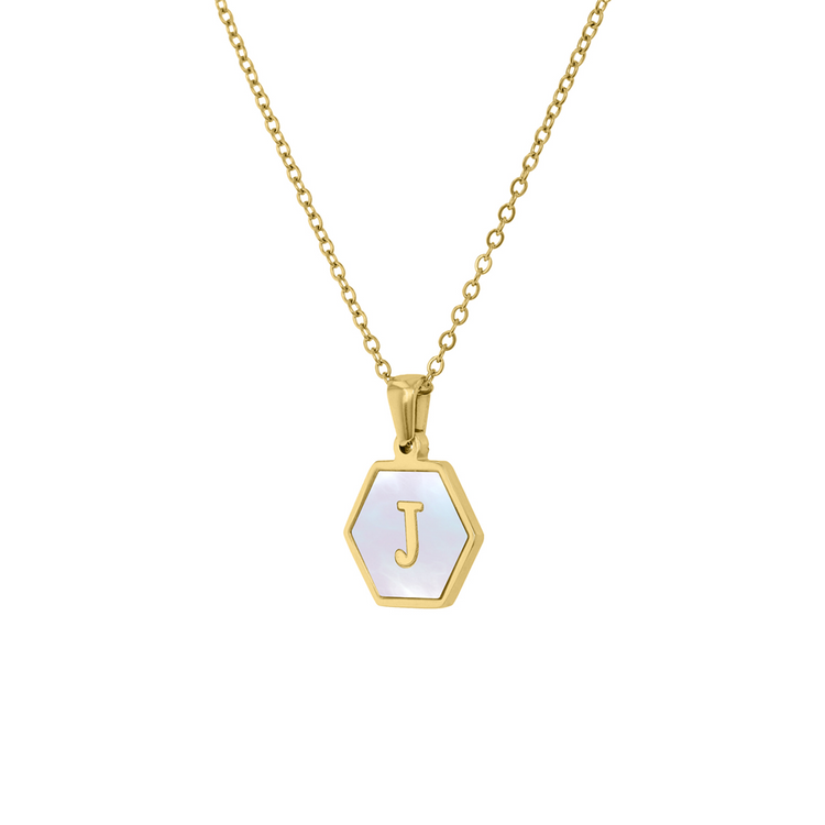 Stainless Steel 18ct Gold Plated Waterproof Intial J Pendant